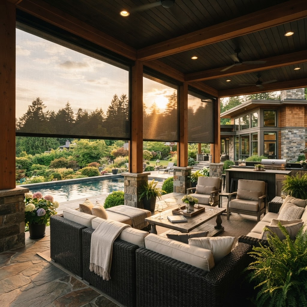 Outdoor Patio Shades — Extends your patio season by months.
