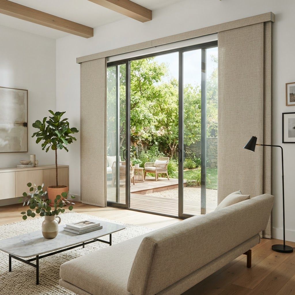 Patio & Sliding Doors with custom window coverings